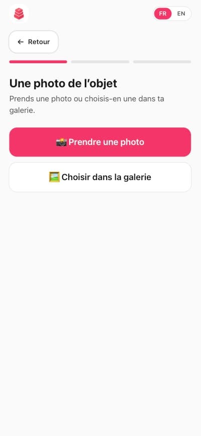 Ajout d’un objet avec photo et emojis